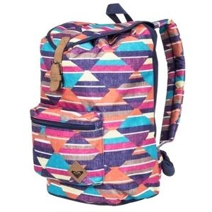 Roxy Multicolor Abstract Large Bookbag Backpack